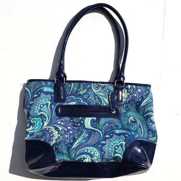 Versona Handbags - Versona Blue Green Paisley Large Purse Shoulder Tote Bag Handle Ocean Summer